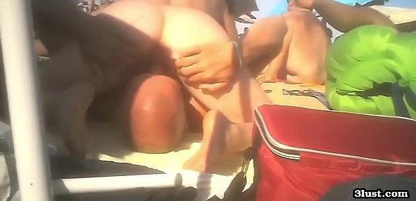  Danish couple fucking on a nudist beach